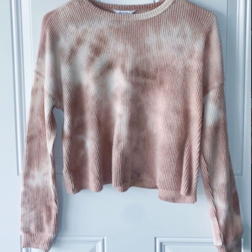 Pink and white sweater top